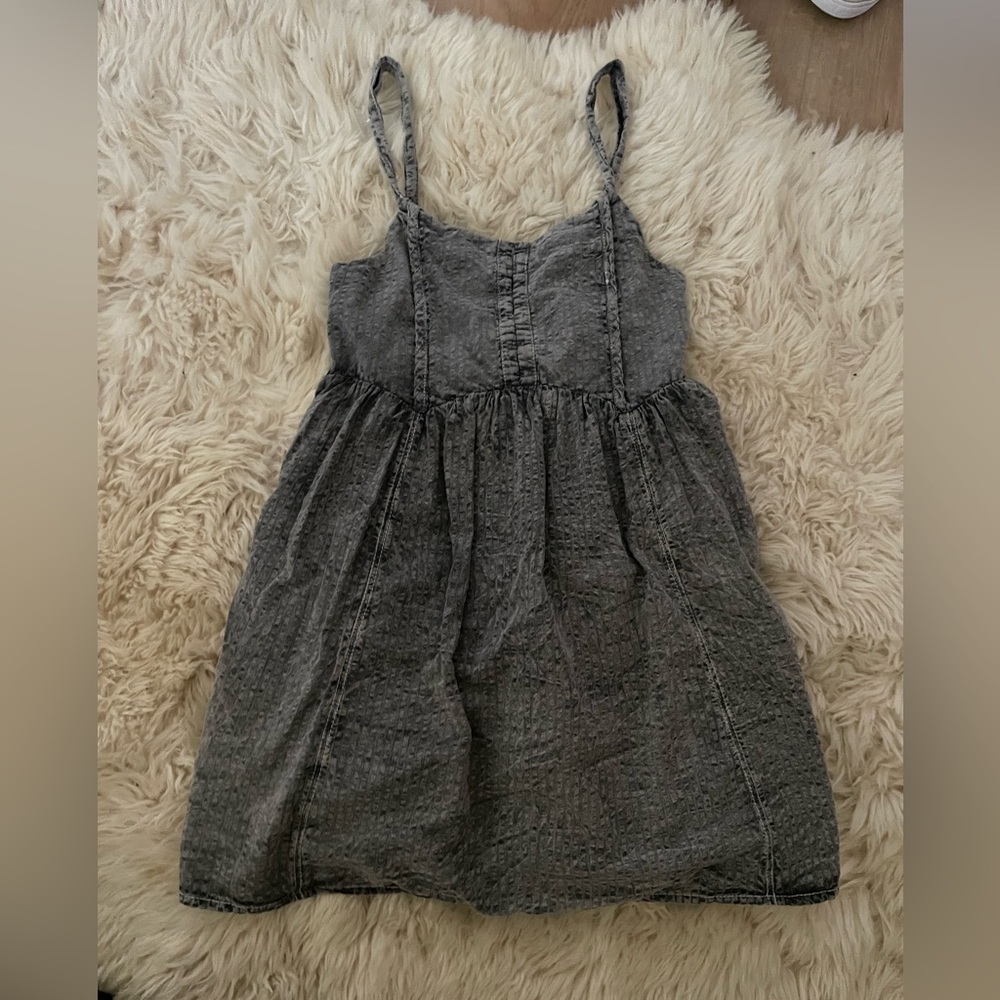 Zara Kids acid wash gray Textured Sleeveless Dress 11/12